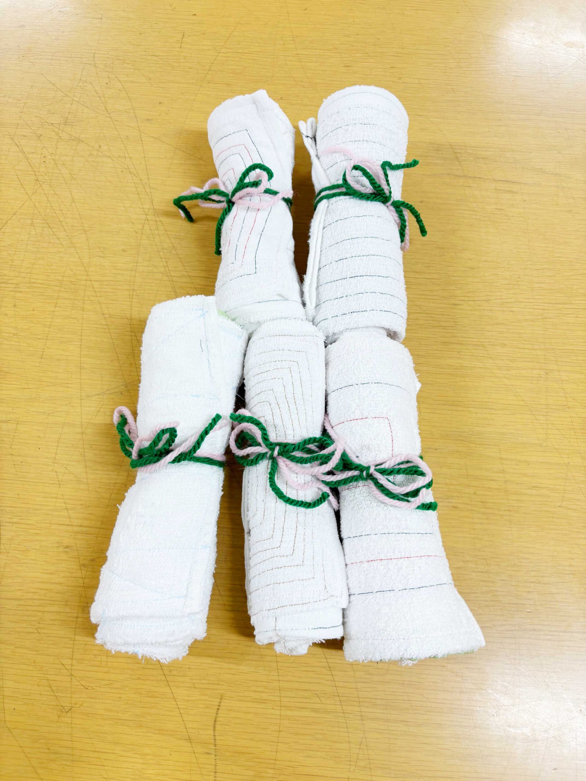 本牧ダック　利用者さんが丁寧に制作した雑巾
