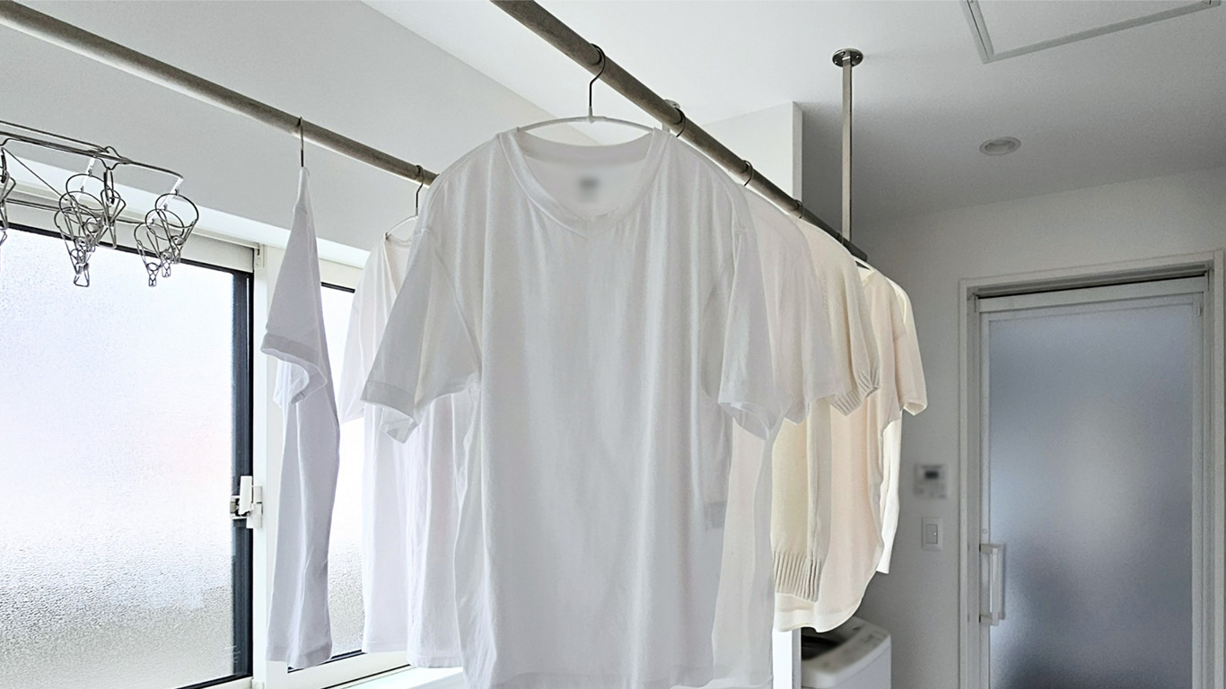 室内で洗濯物を乾燥させて花粉を持ち込まない