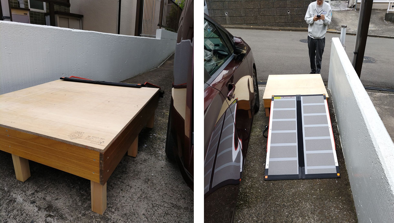 仮作成したスロープ