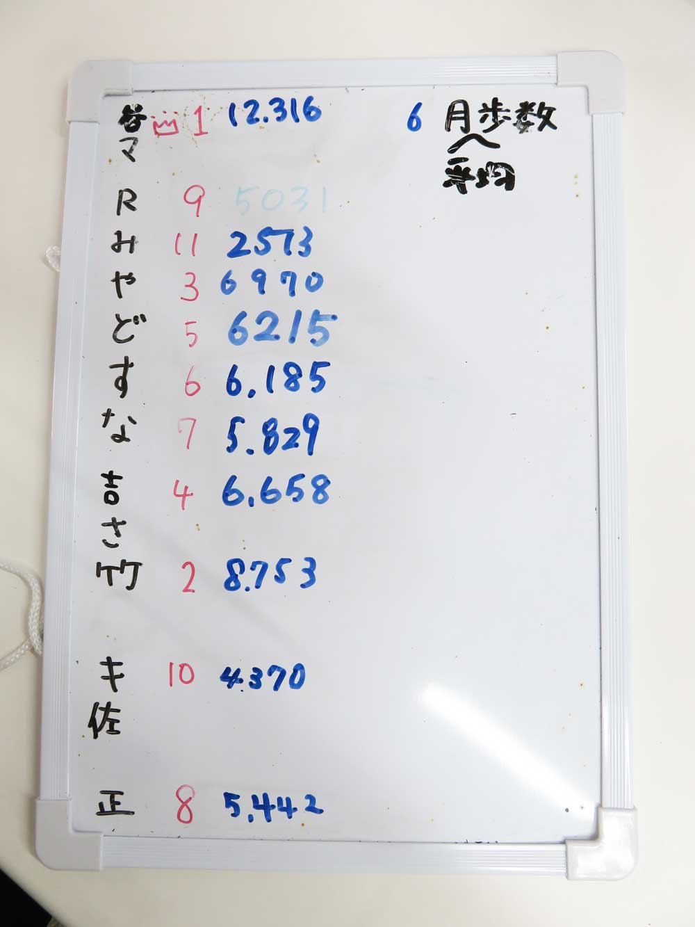 6月歩数結果 ウオーキングポイント